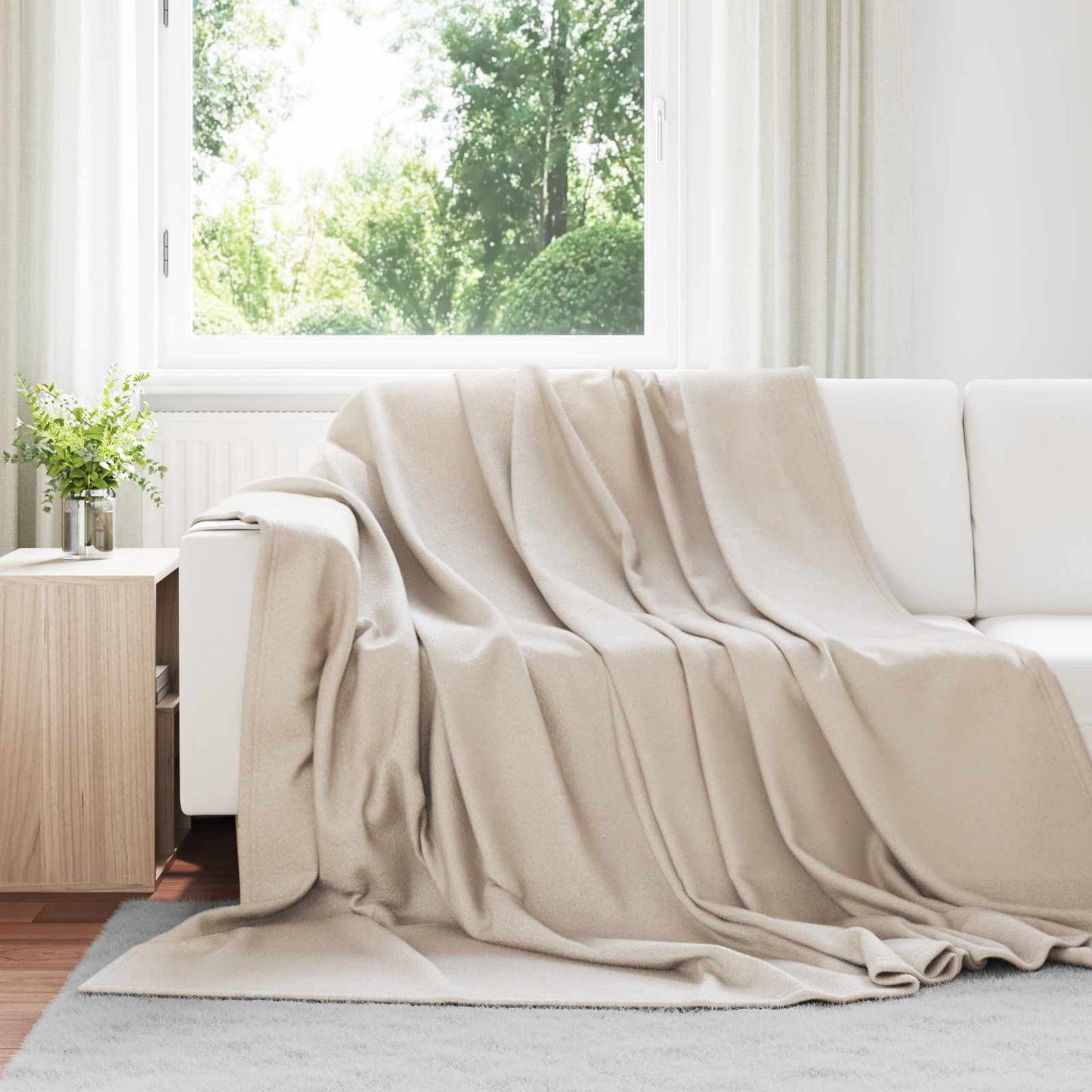 Throw Blankets 6 pcs Beige 240 x 220 cm Fleece