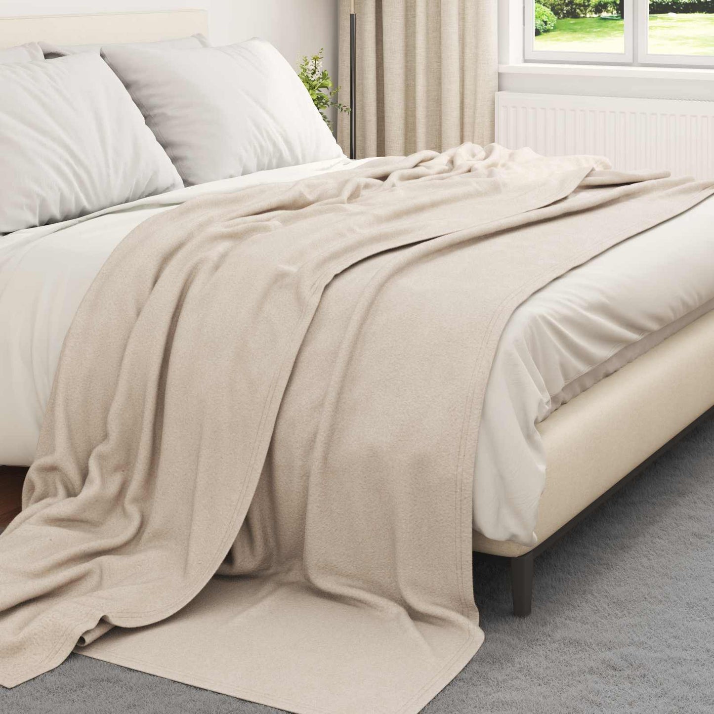 Throw Blankets 6 pcs Beige 240 x 220 cm Fleece
