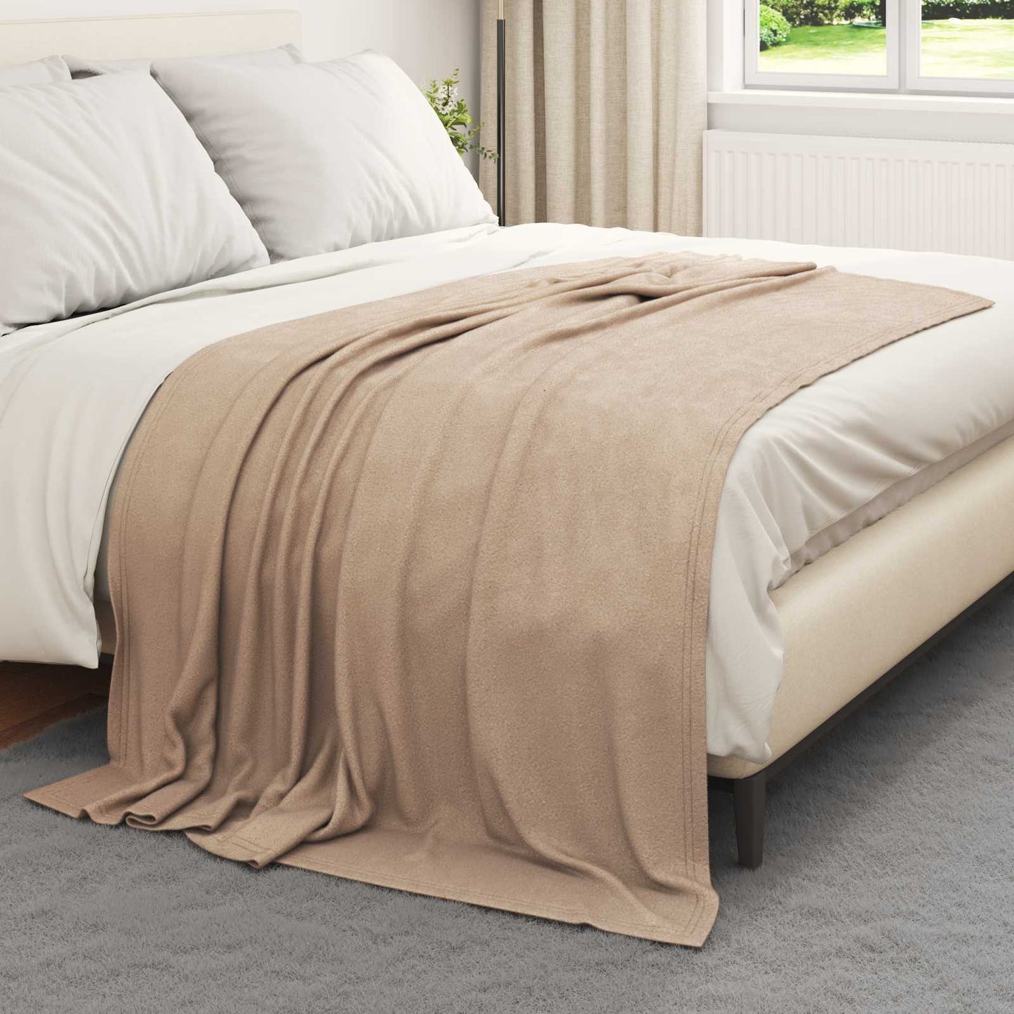 Throw Blankets 6 pcs Camel 200 x 150 cm Fleece
