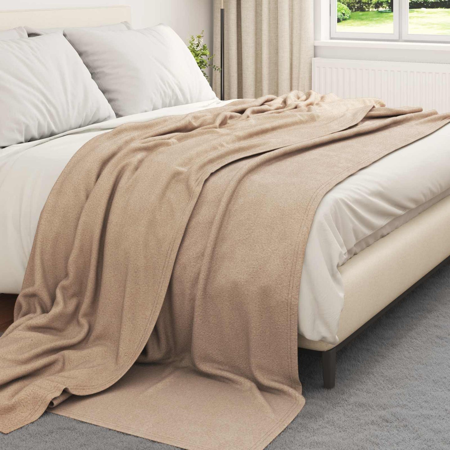 Throw Blankets 6 pcs Camel 270 x 240 cm Fleece