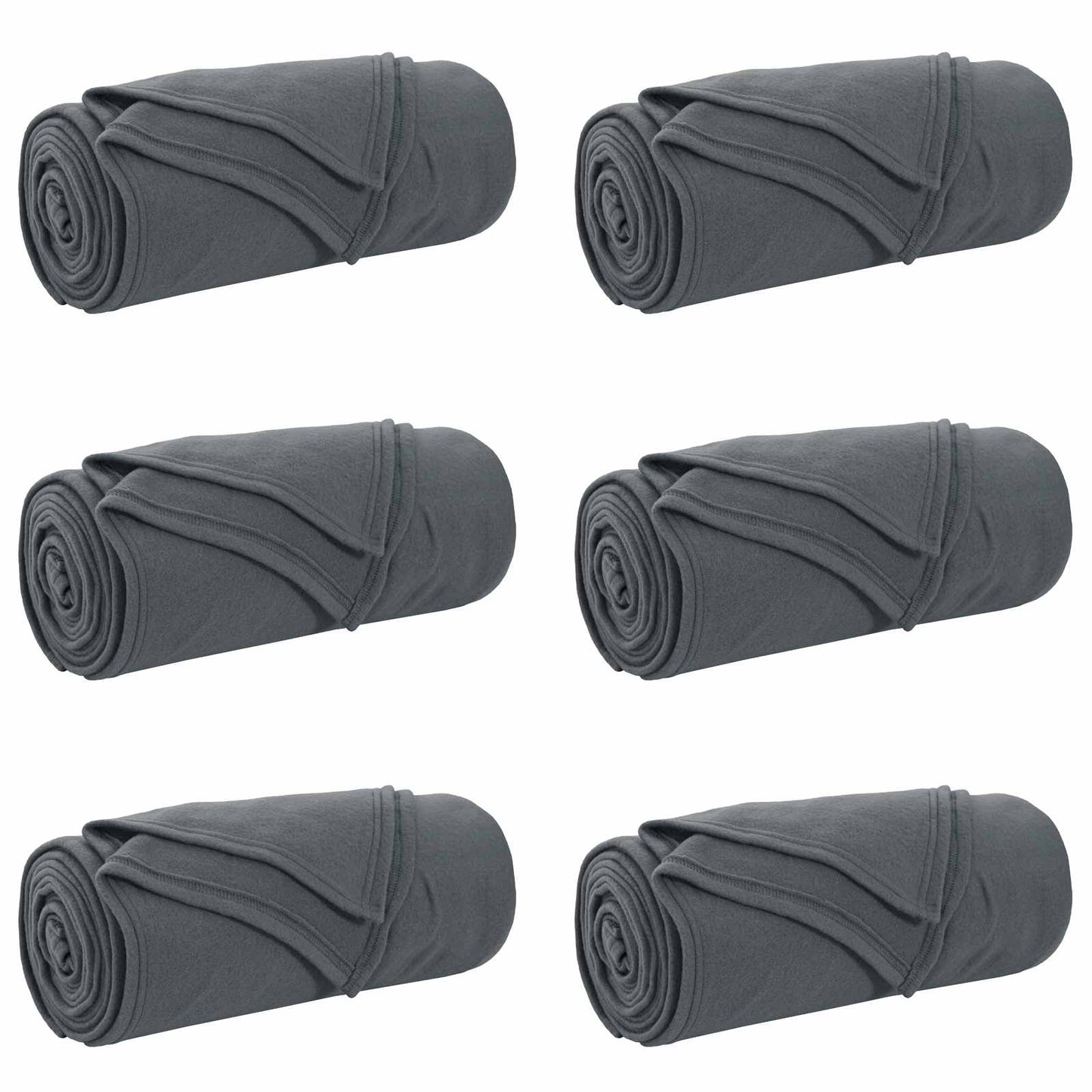 Throw Blankets 6 pcs Dark Grey 170 x 130 cm Fleece