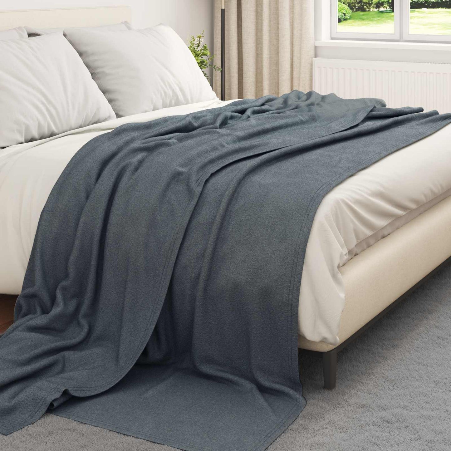 Throw Blankets 6 pcs Dark Grey 240 x 220 cm Fleece