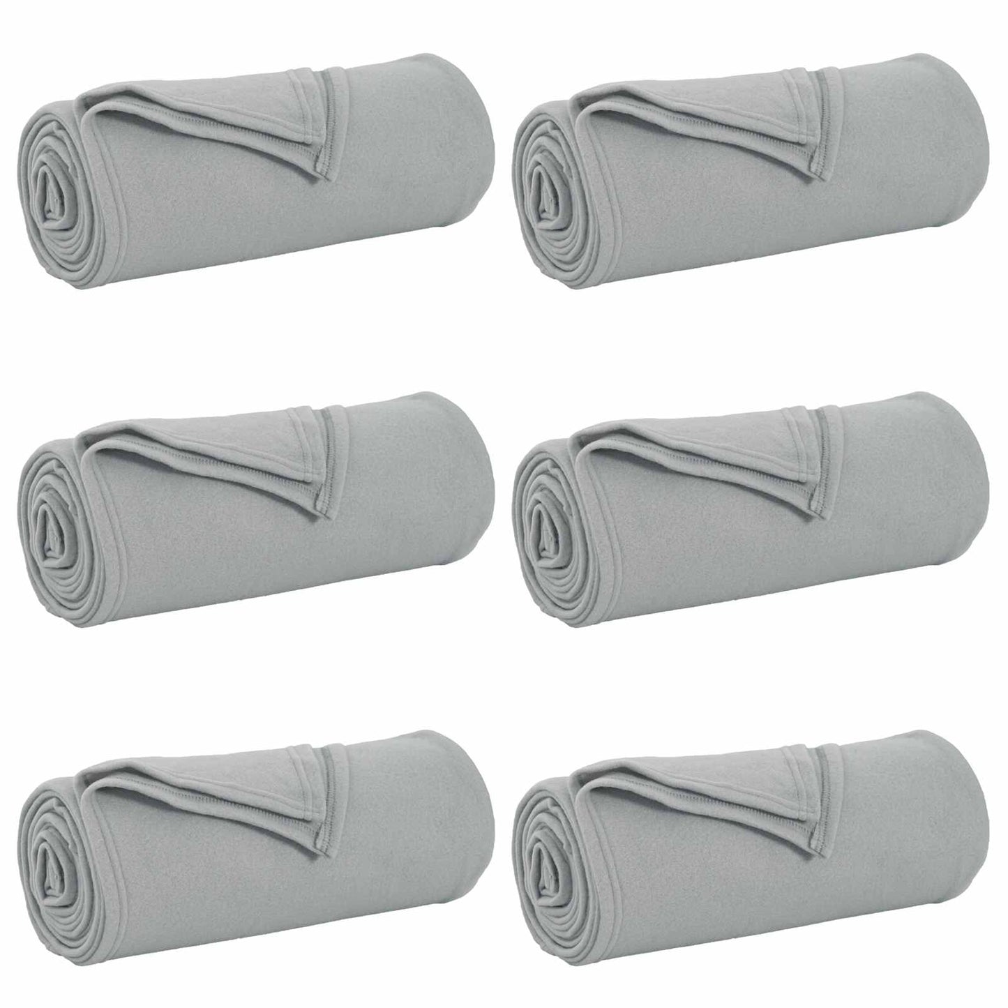 Throw Blankets 6 pcs Grey 240 x 220 cm Fleece