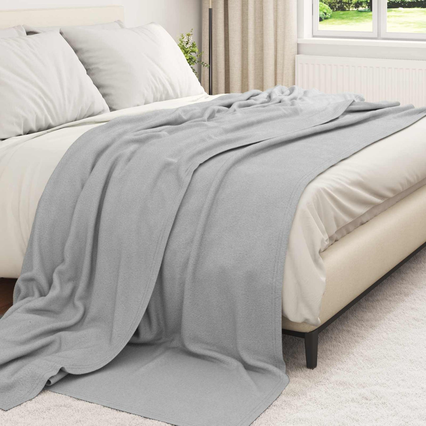 Throw Blankets 6 pcs Grey 270 x 240 cm Fleece