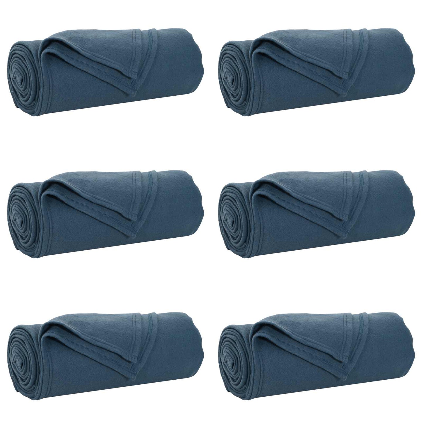 Throw Blankets 6 pcs Navy Blue 240 x 220 cm Fleece