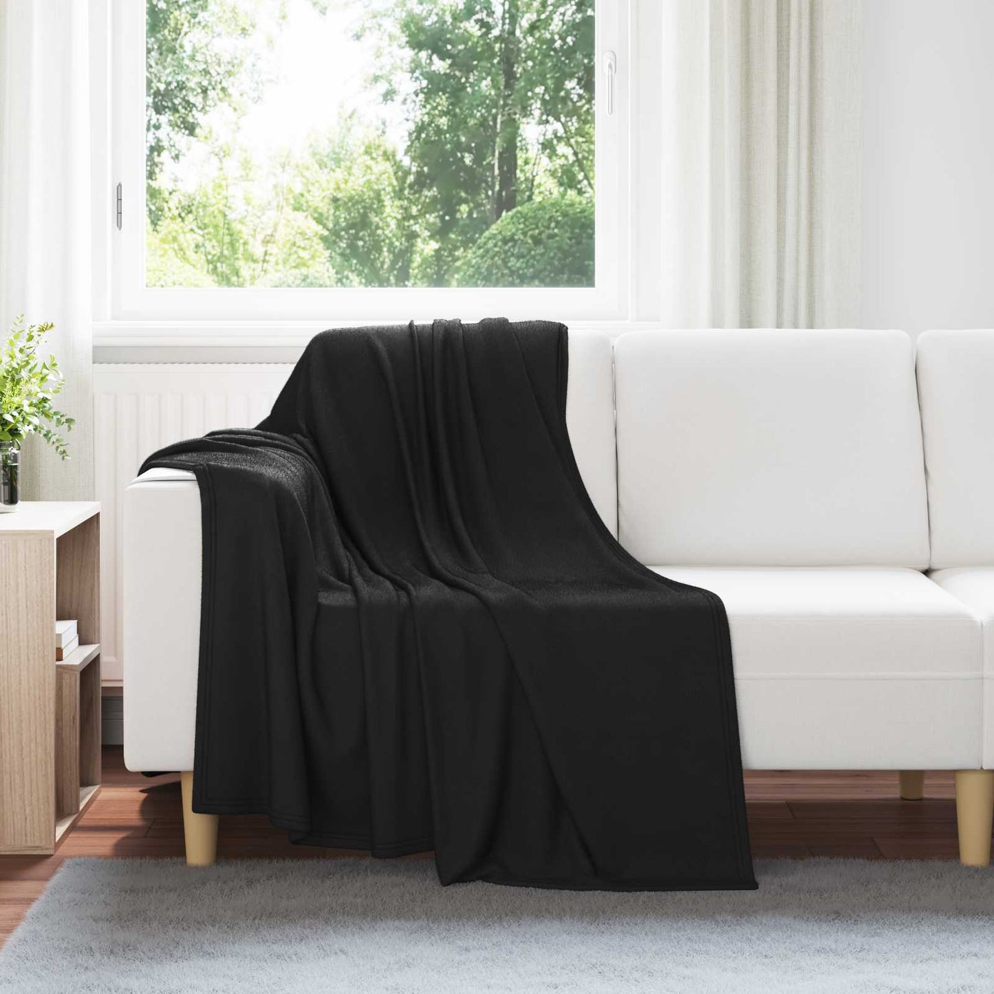Throw Blankets 6 pcs Black 170 x 130 cm Fleece