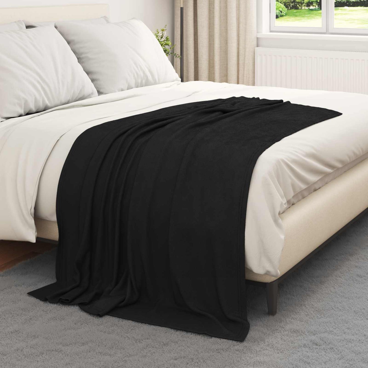 Throw Blankets 6 pcs Black 170 x 130 cm Fleece