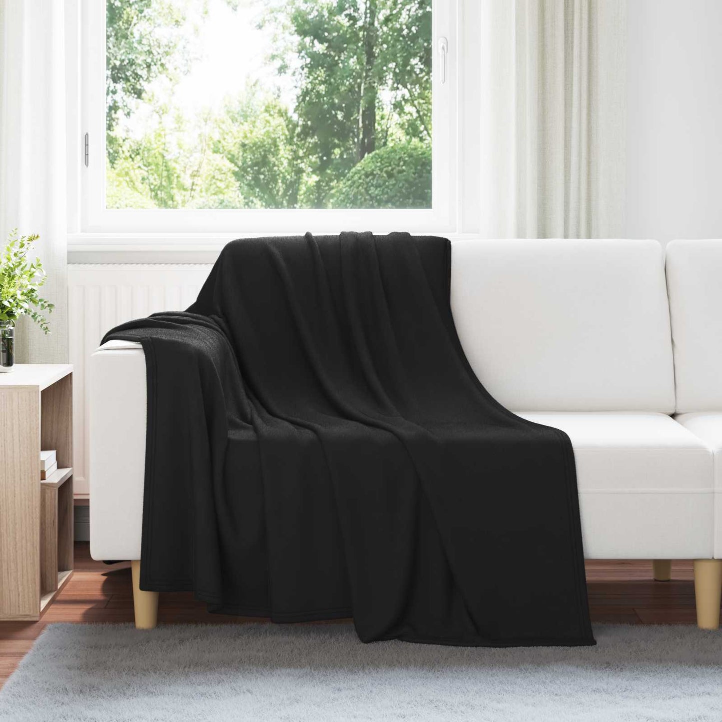 Throw Blankets 6 pcs Black 200 x 150 cm Fleece