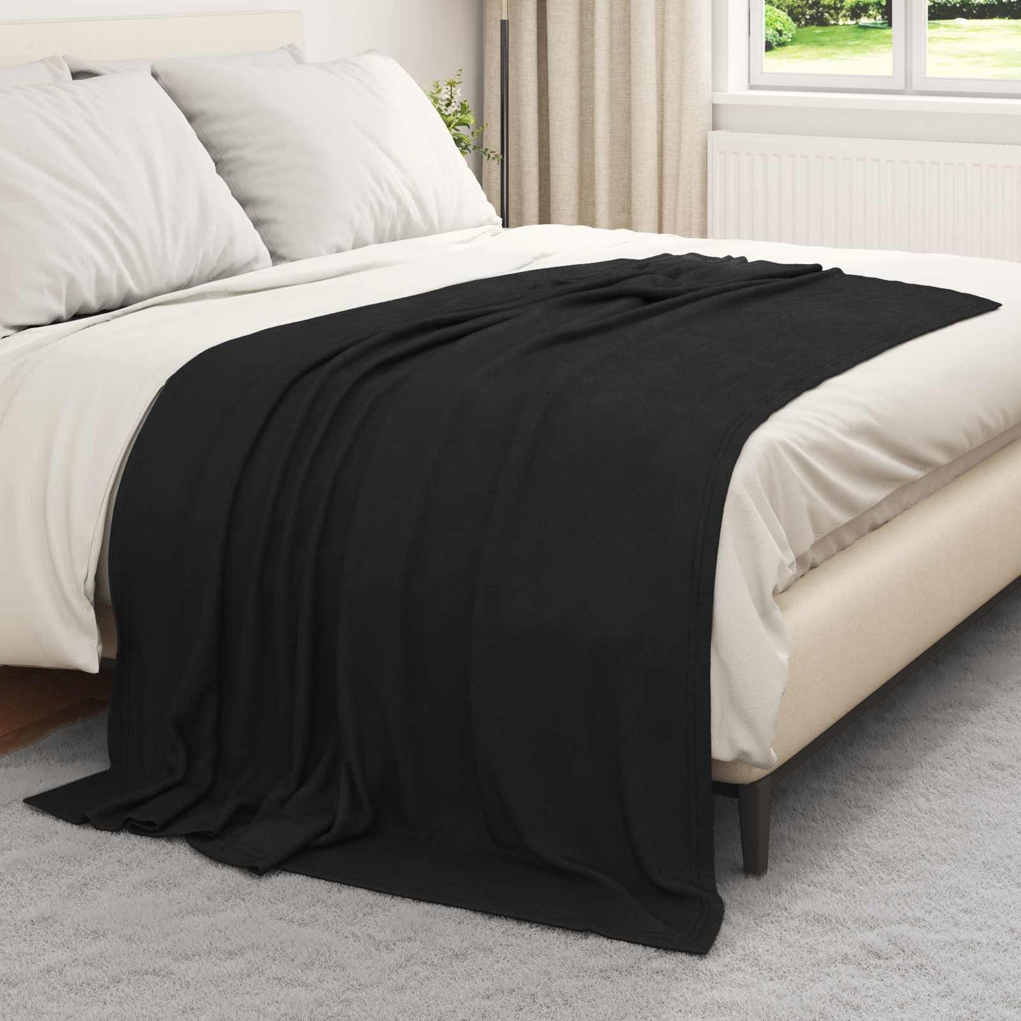 Throw Blankets 6 pcs Black 200 x 150 cm Fleece