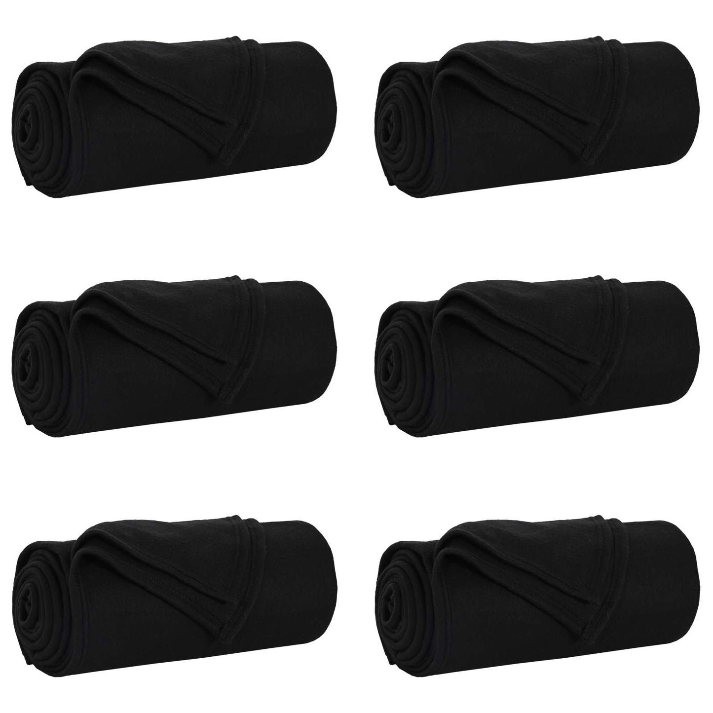 Throw Blankets 6 pcs Black 200 x 150 cm Fleece