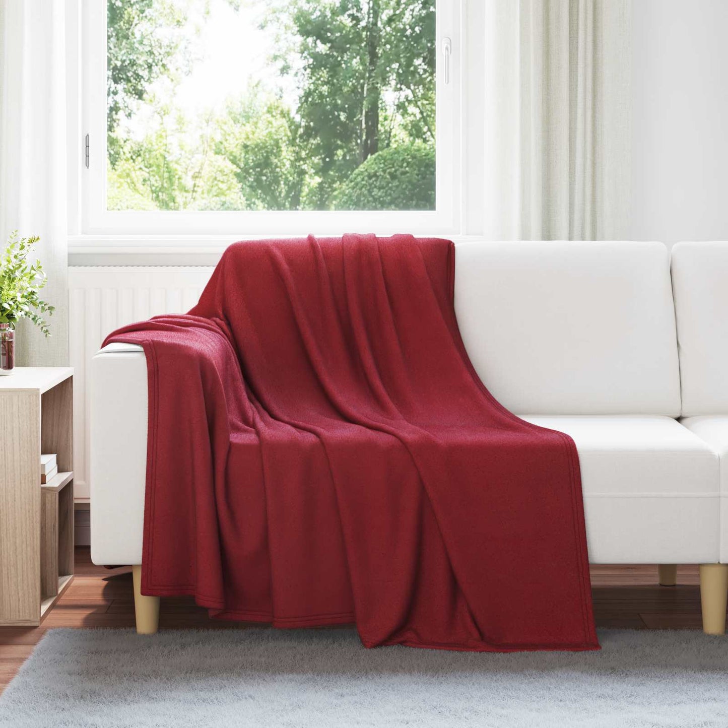 Throw Blankets 6 pcs Bordeaux Red 200 x 150 cm Fleece