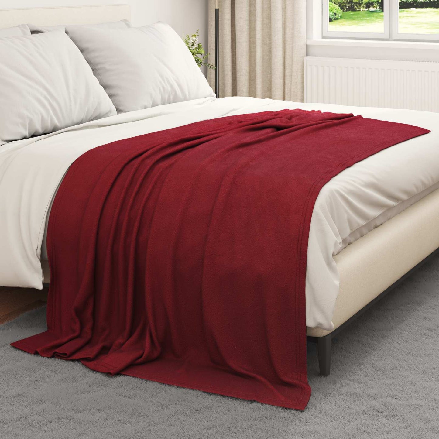 Throw Blankets 6 pcs Bordeaux Red 200 x 150 cm Fleece