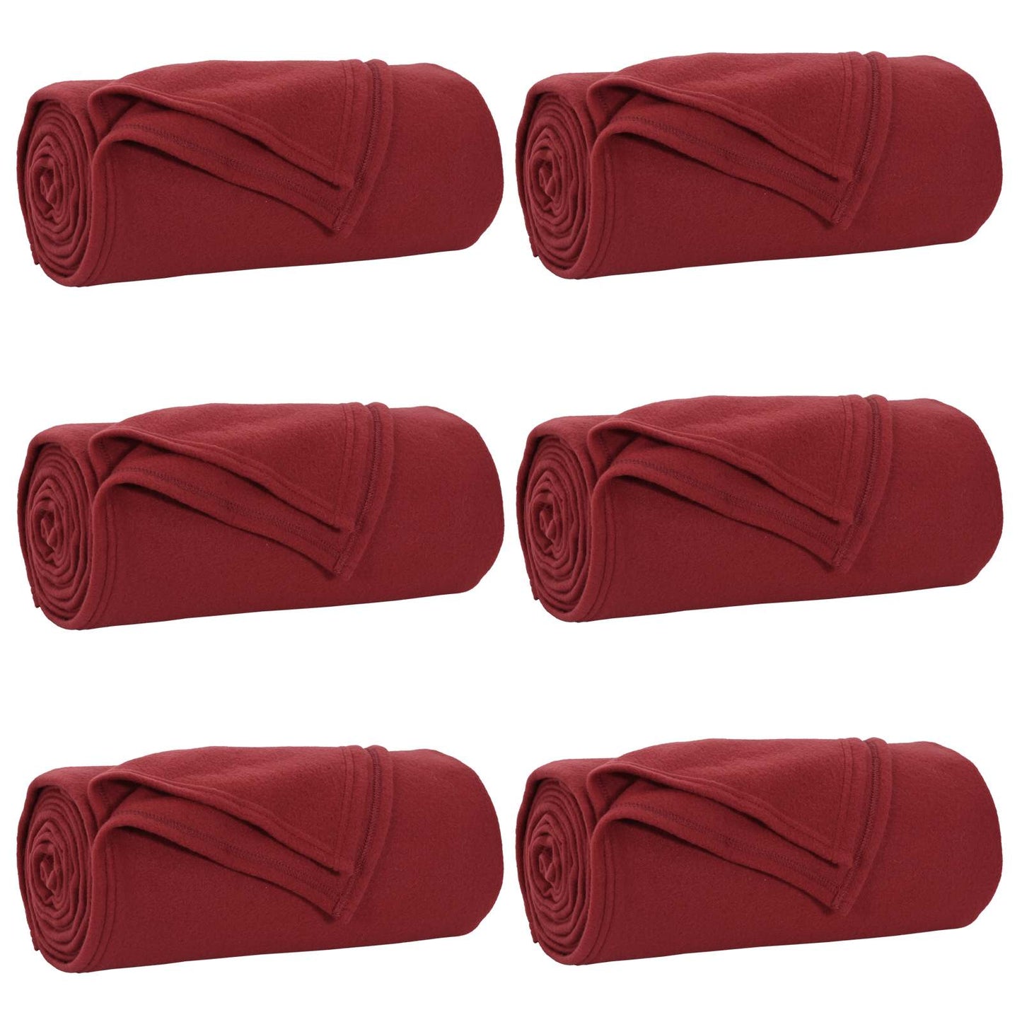 Throw Blankets 6 pcs Bordeaux Red 270 x 240 cm Fleece
