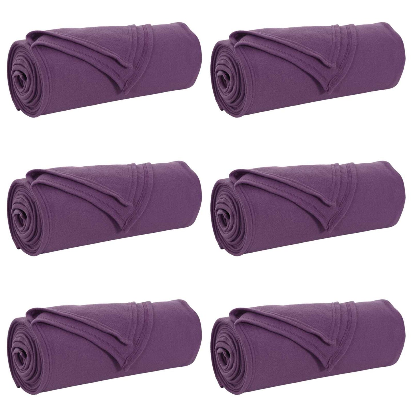 Throw Blankets 6 pcs Purple 200 x 150 cm Fleece