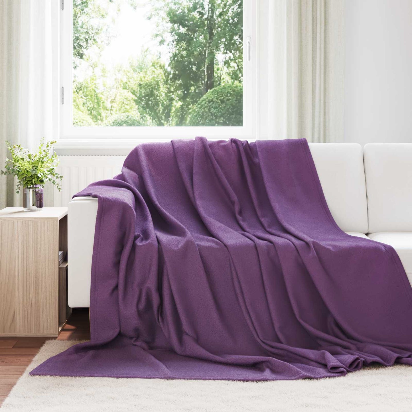 Throw Blankets 6 pcs Purple 240 x 220 cm Fleece