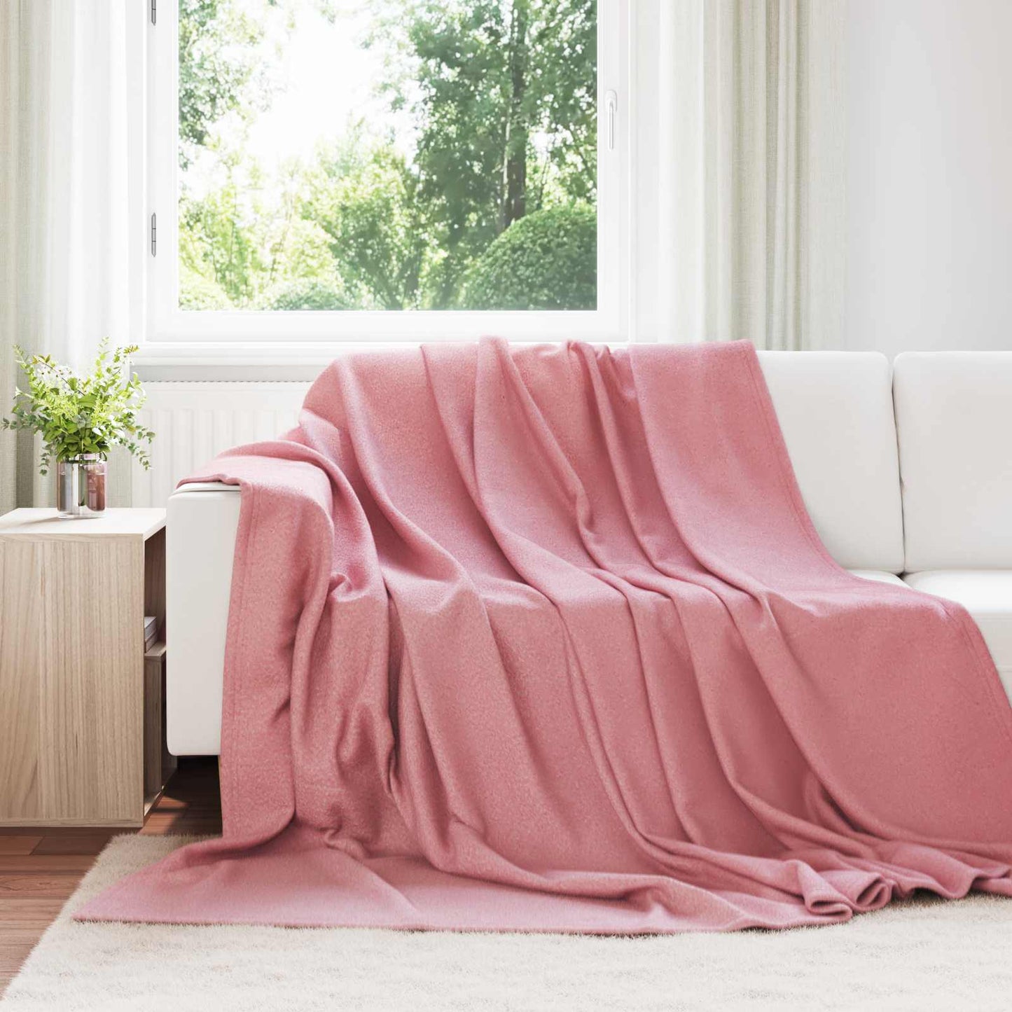 Throw Blankets 6 pcs Pink 240 x 220 cm Fleece