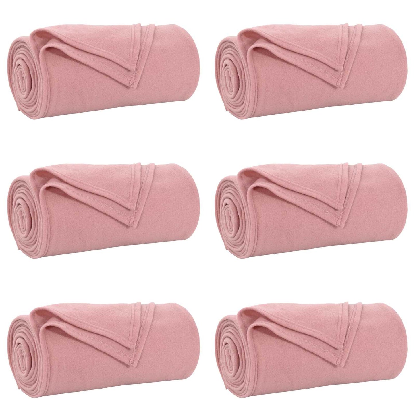 Throw Blankets 6 pcs Pink 270 x 240 cm Fleece