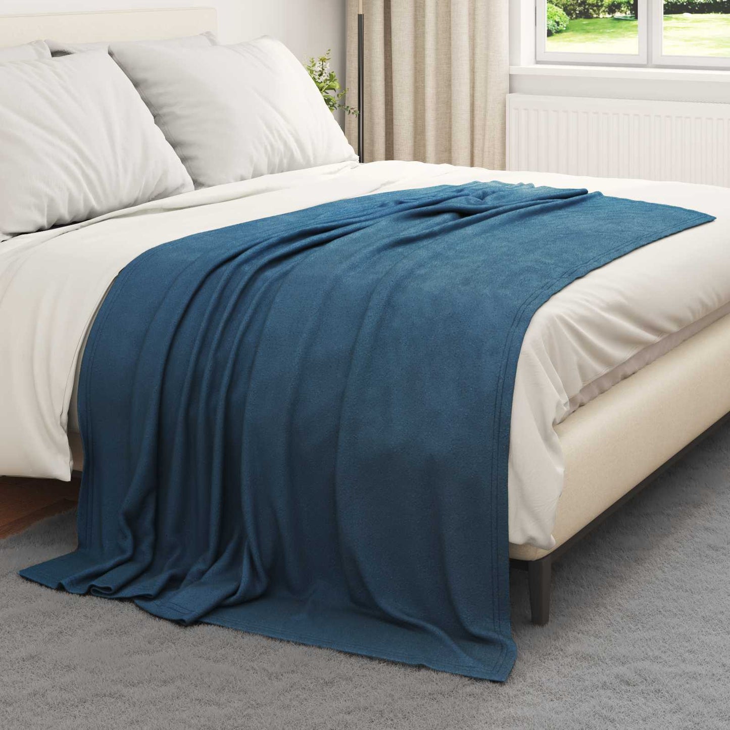 Throw Blankets 24 pcs Navy Blue 200 x 150 cm Fleece
