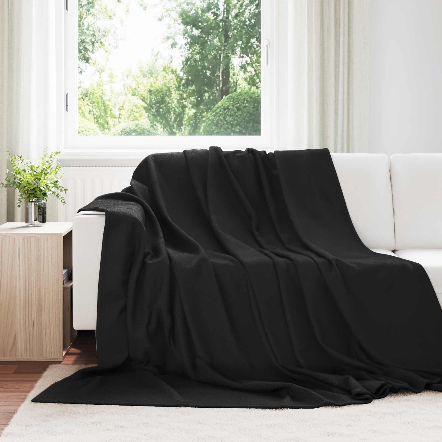 Throw Blankets 24 pcs Black 240 x 220 cm Fleece