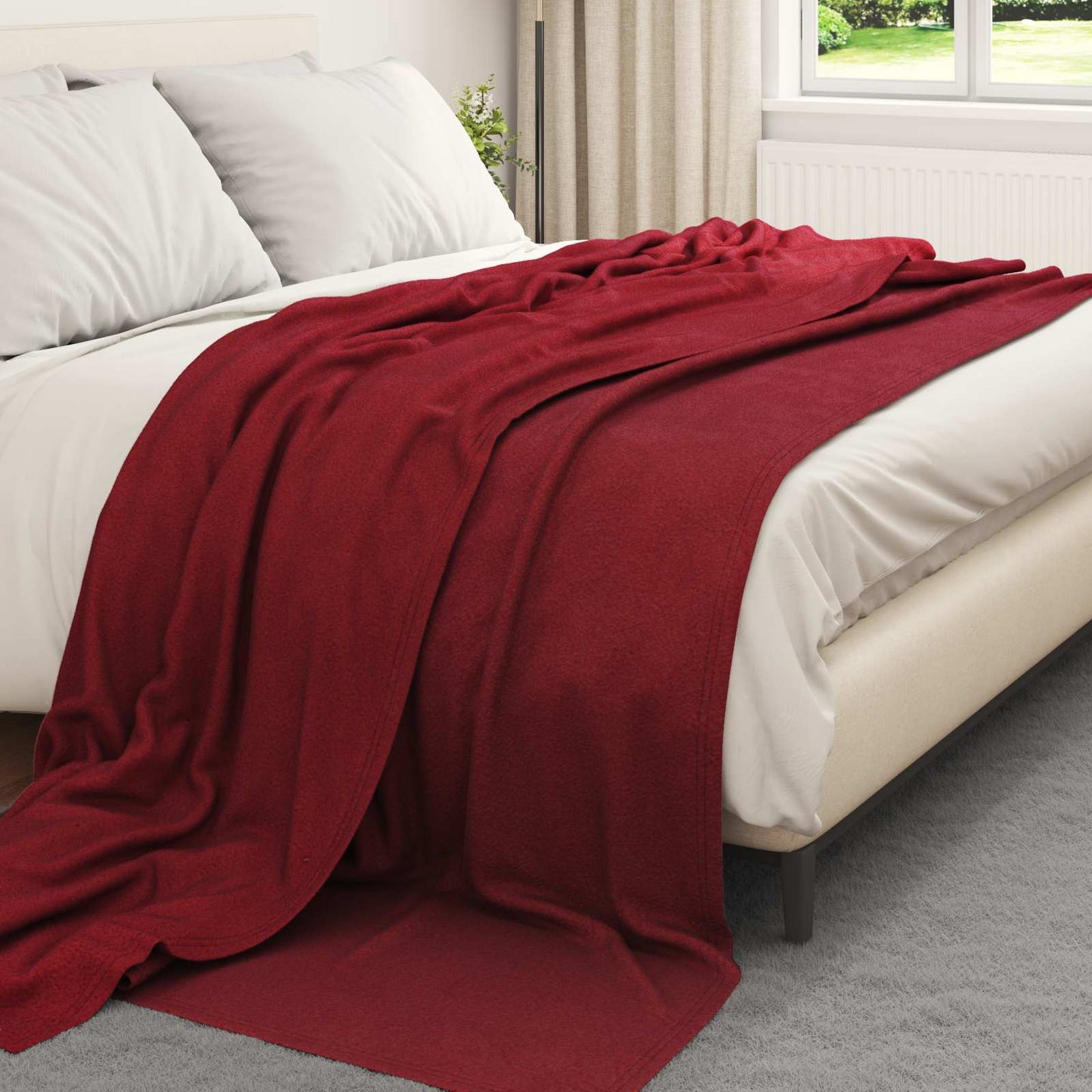 Throw Blankets 24 pcs Bordeaux Red 240 x 220 cm Fleece