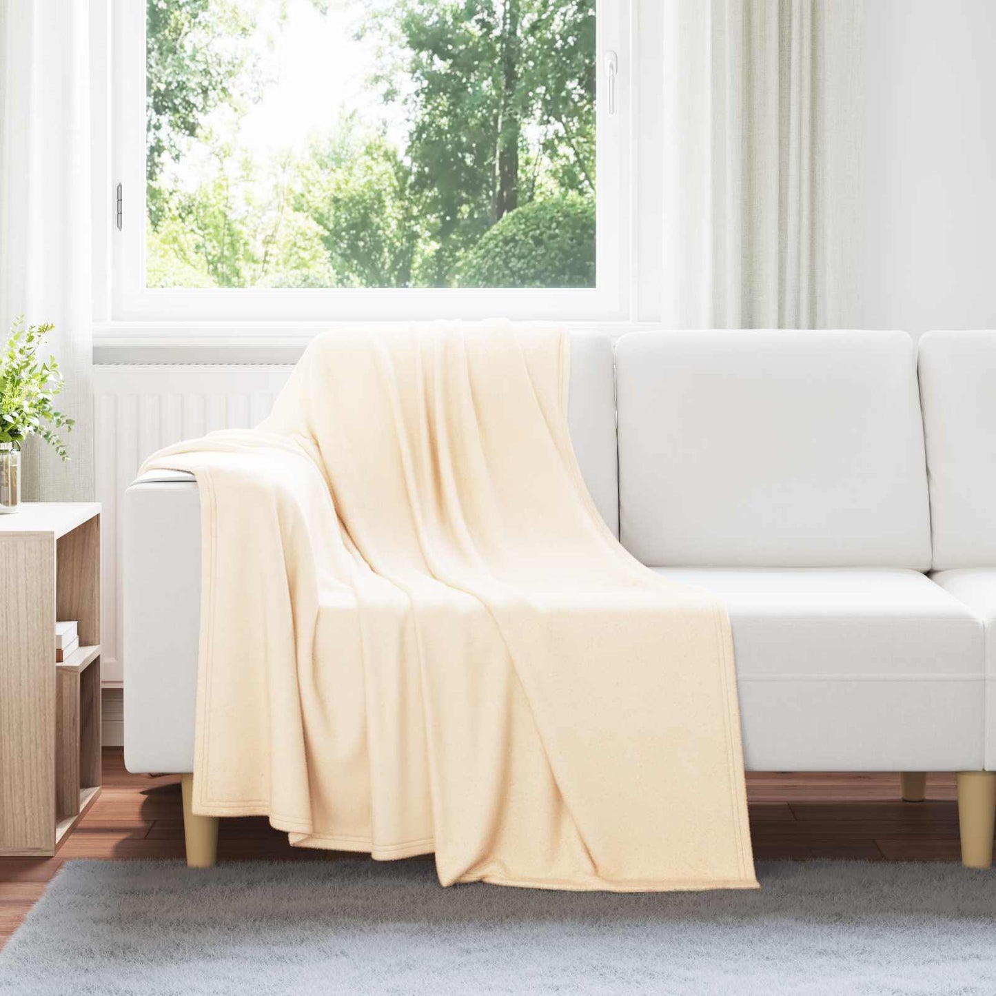 Throw Blankets 24 pcs Cream 170 x 130 cm Fleece