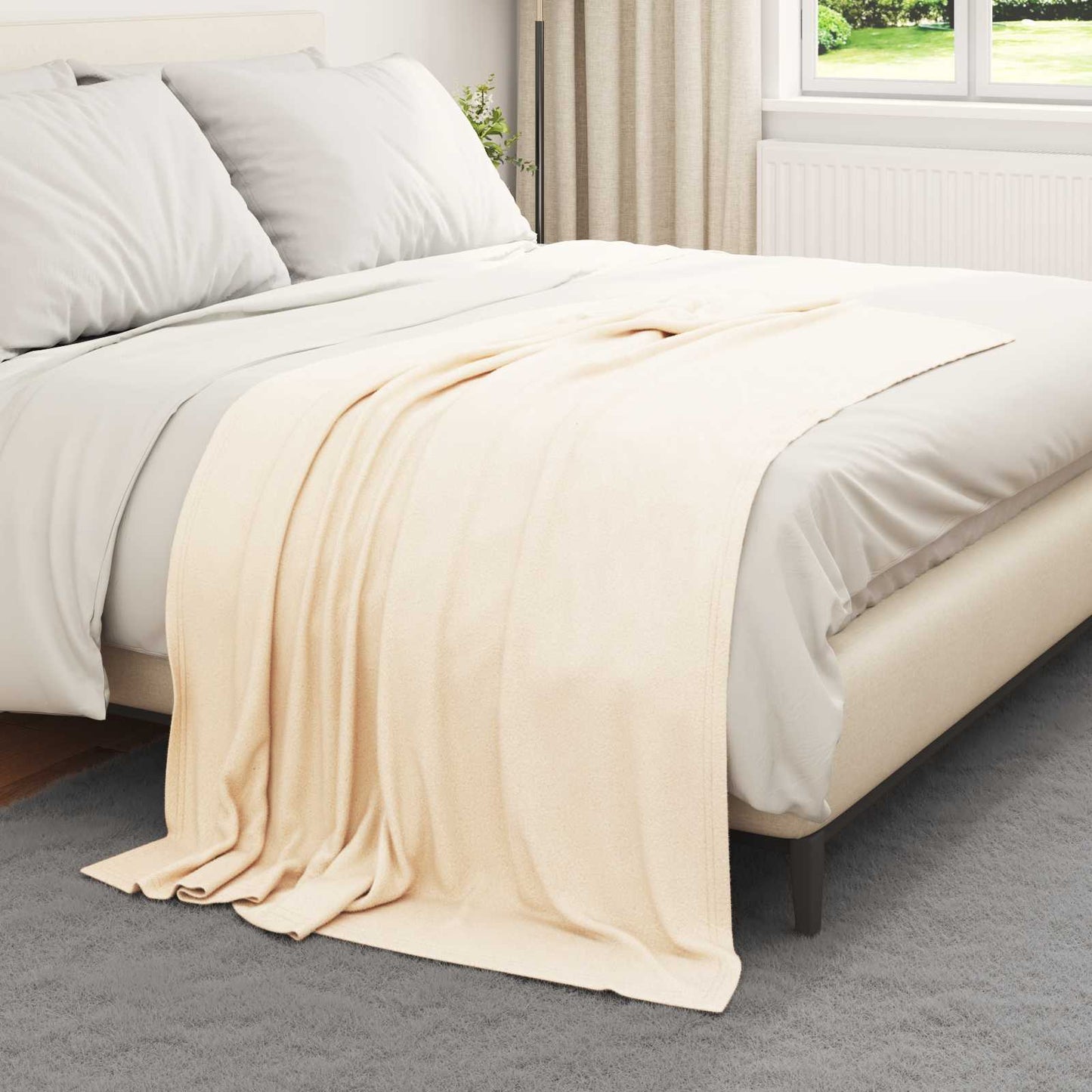 Throw Blankets 24 pcs Cream 170 x 130 cm Fleece