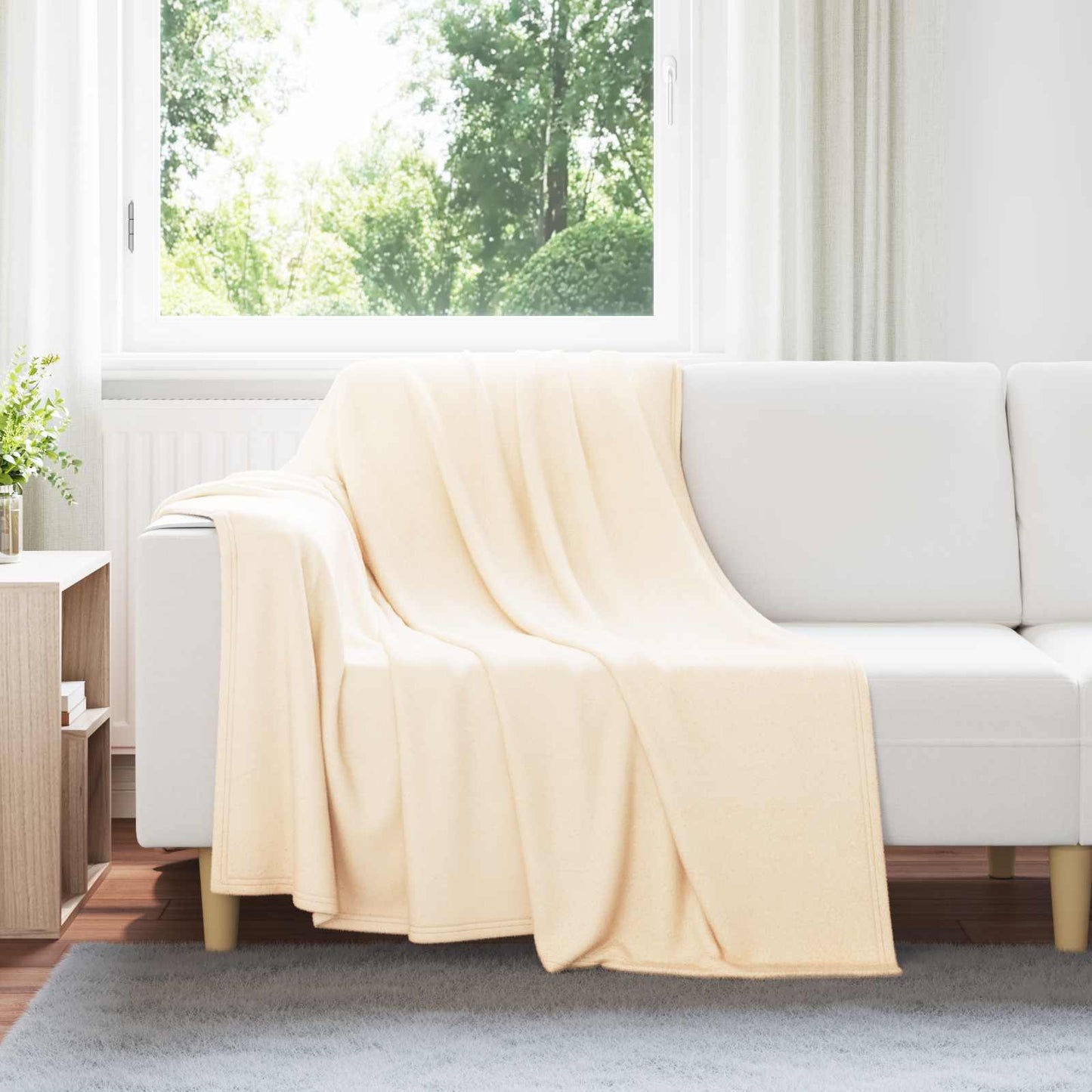 Throw Blankets 24 pcs Cream 200 x 150 cm Fleece