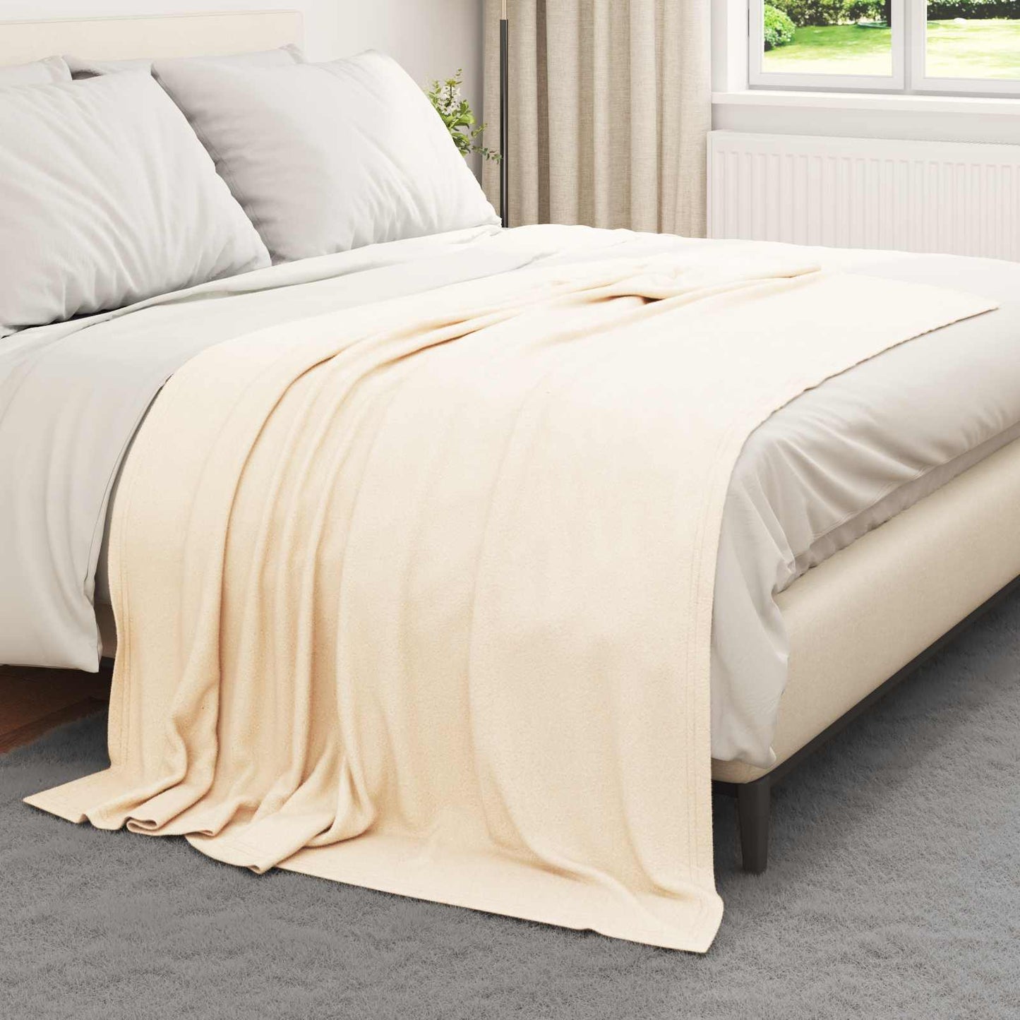 Throw Blankets 24 pcs Cream 200 x 150 cm Fleece