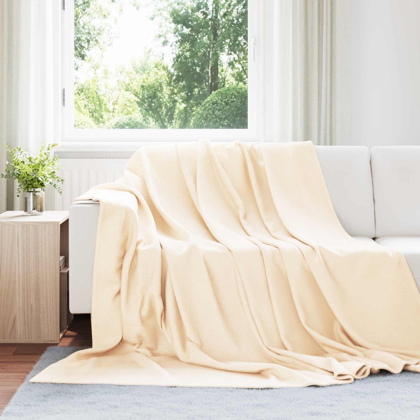 Throw Blankets 24 pcs Cream 270 x 240 cm Fleece
