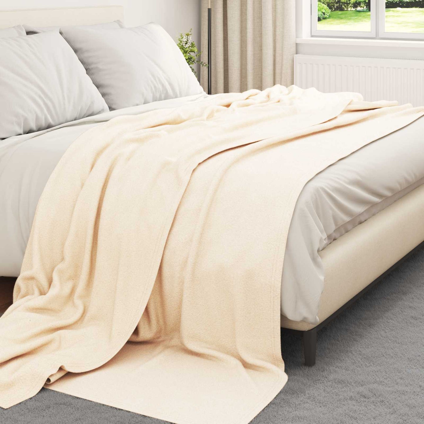 Throw Blankets 24 pcs Cream 270 x 240 cm Fleece