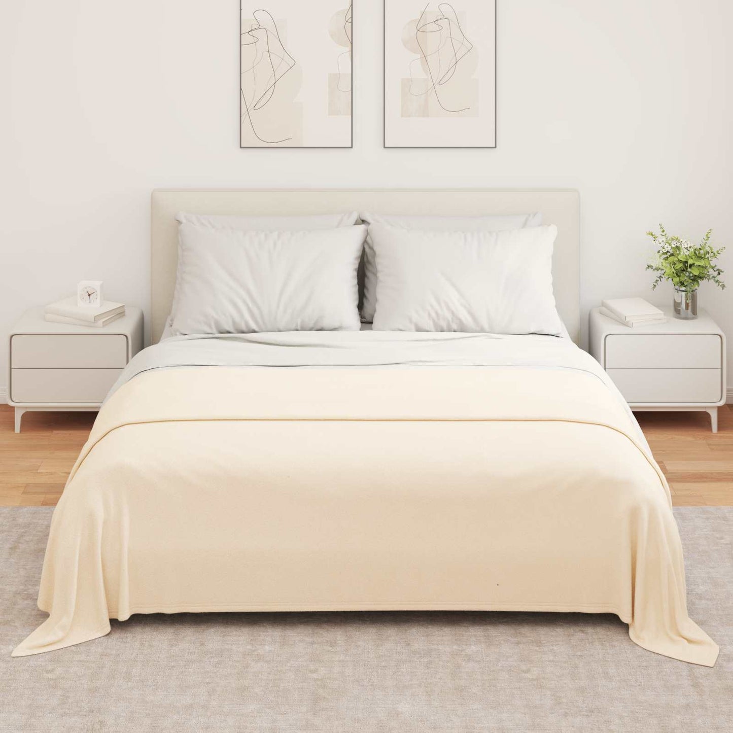 Throw Blanket Cream 280 x 210 cm Fleece