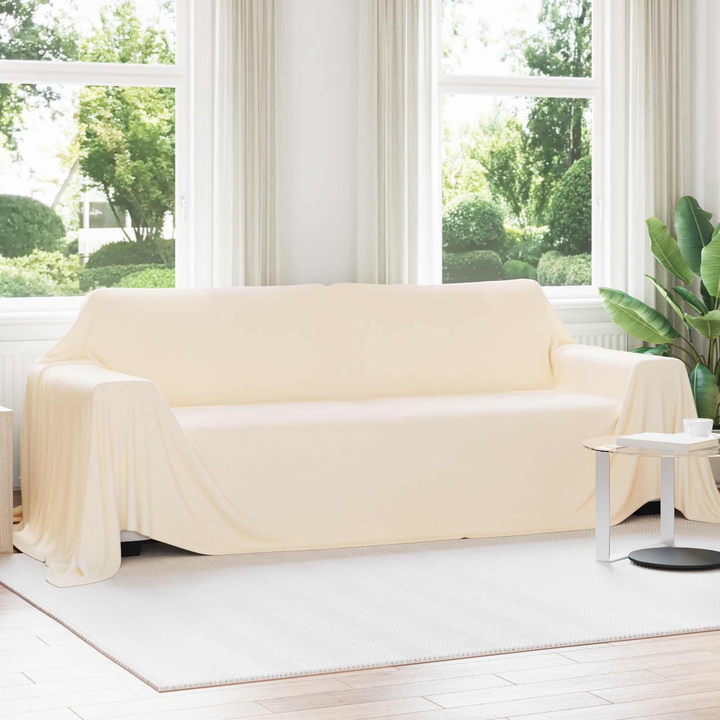 Throw Blanket Cream 350 x 270 cm Fleece