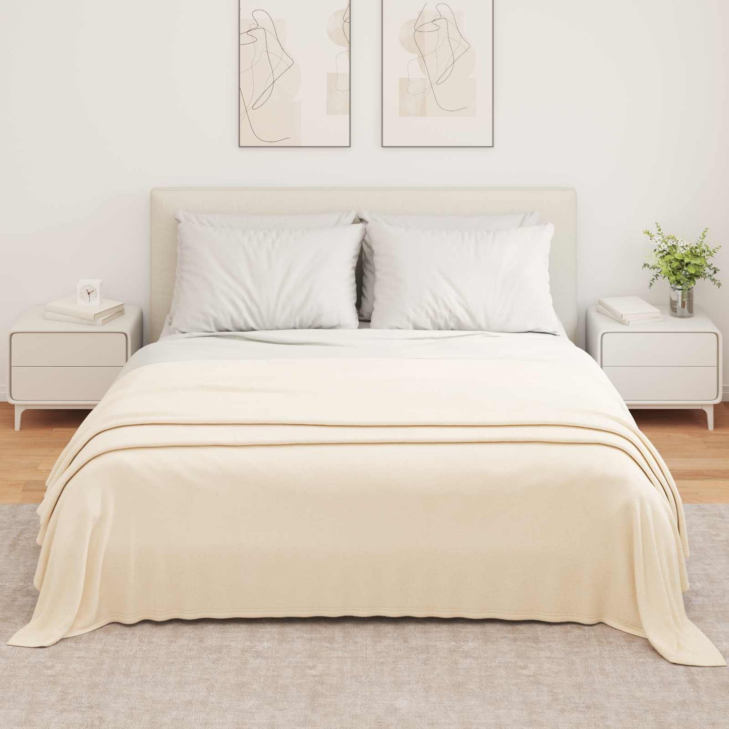 Throw Blanket Cream 350 x 270 cm Fleece