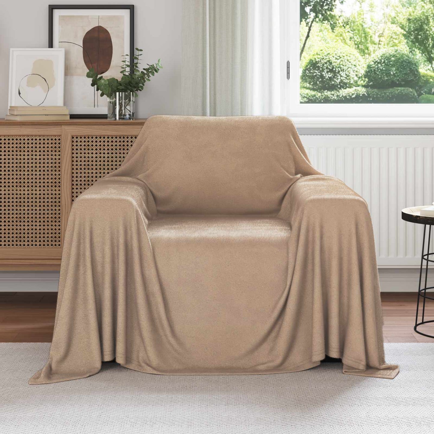 Throw Blanket Camel 210 x 140 cm Fleece