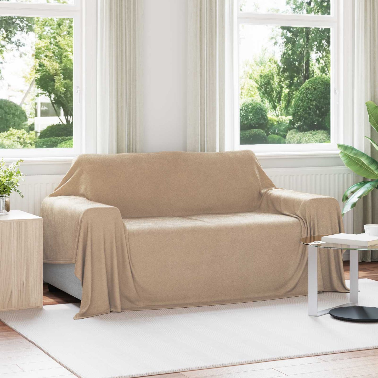 Throw Blanket Camel 280 x 210 cm Fleece