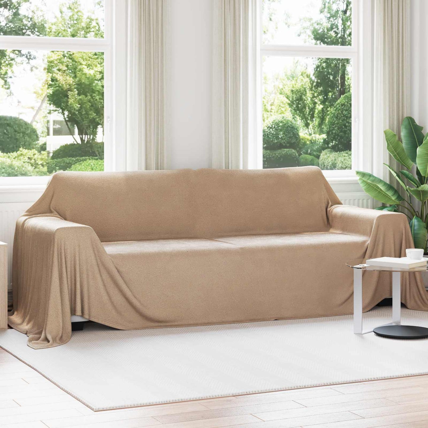 Throw Blanket Camel 350 x 270 cm Fleece