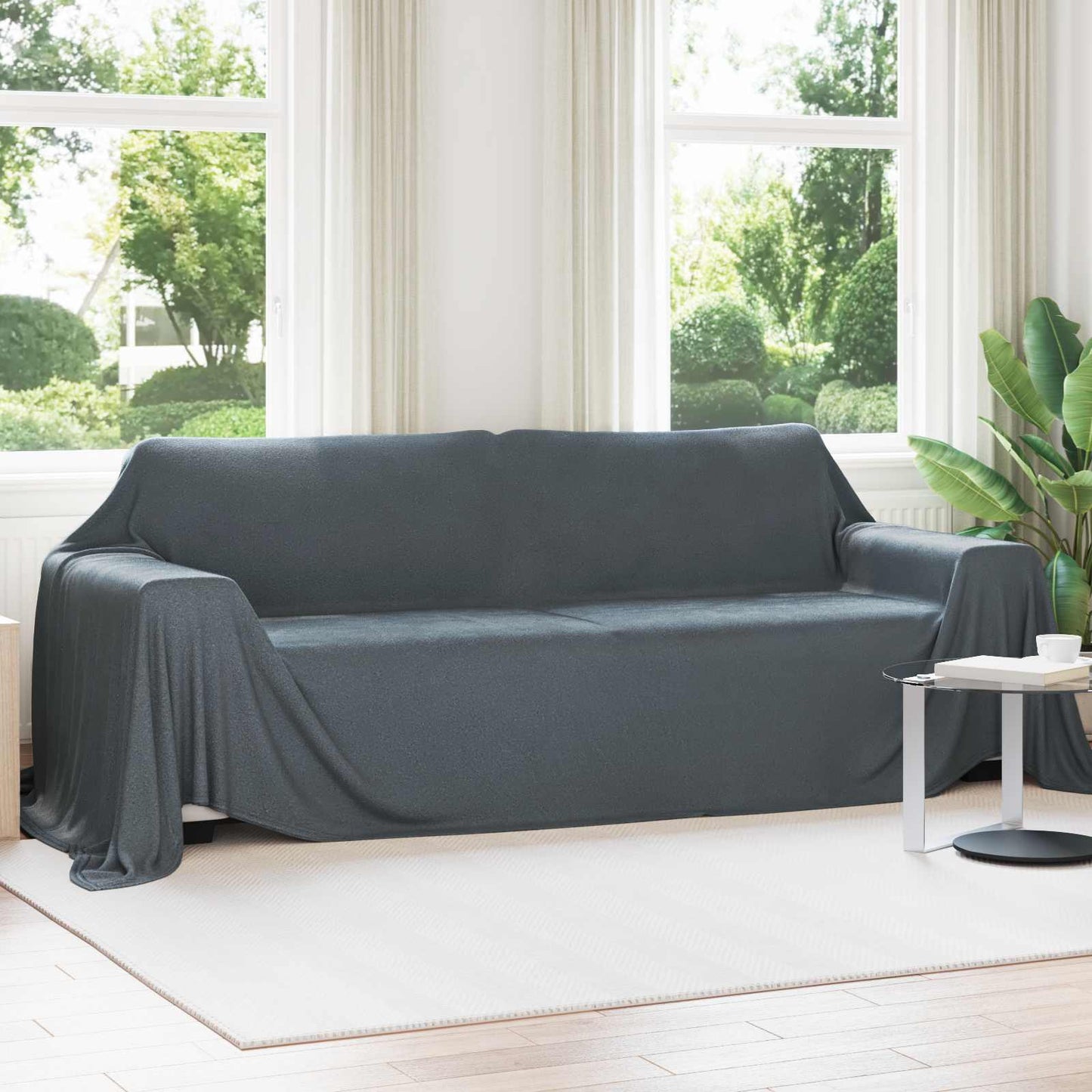 Throw Blanket Dark Grey 350 x 270 cm Fleece