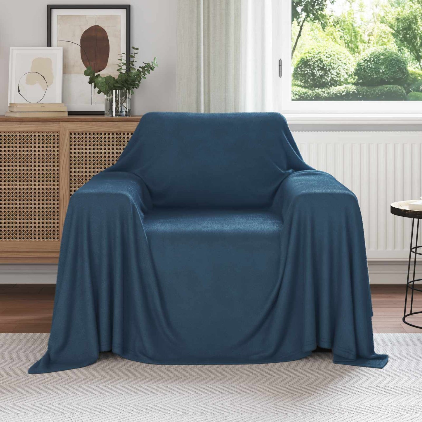 Throw Blanket Navy Blue 210 x 140 cm Fleece