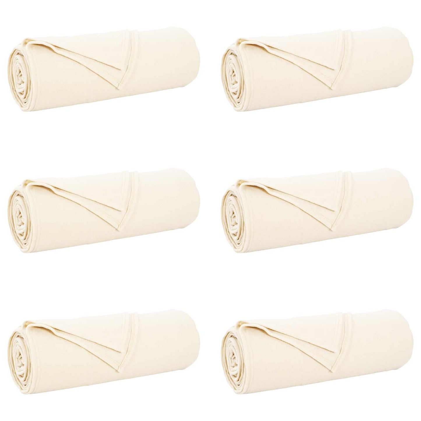 Throw Blankets 6 pcs Cream 210 x 140 cm Fleece