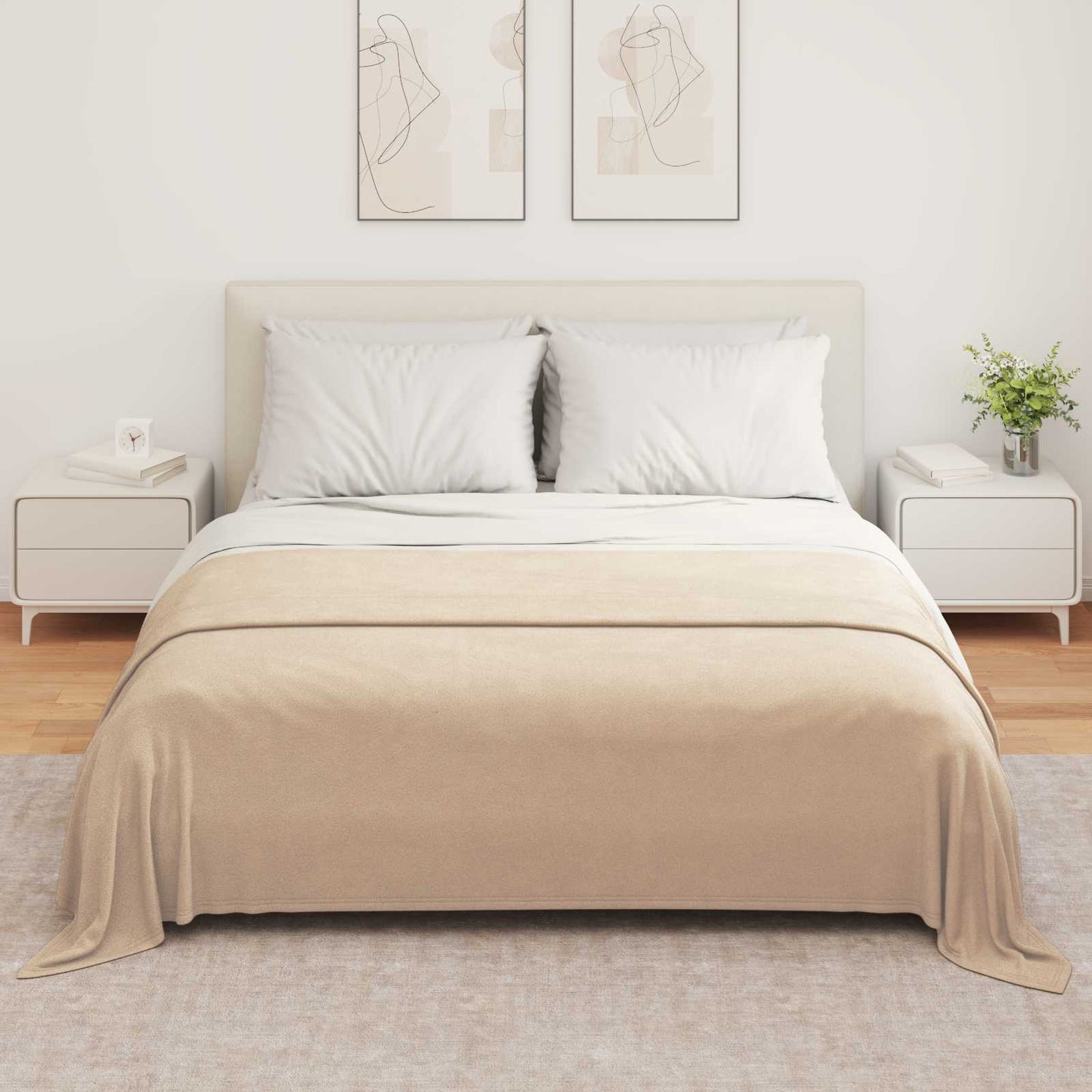 Throw Blankets 6 pcs Camel 280 x 210 cm Fleece