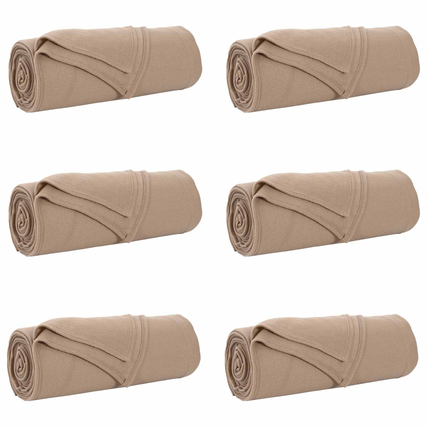 Throw Blankets 6 pcs Camel 350 x 270 cm Fleece
