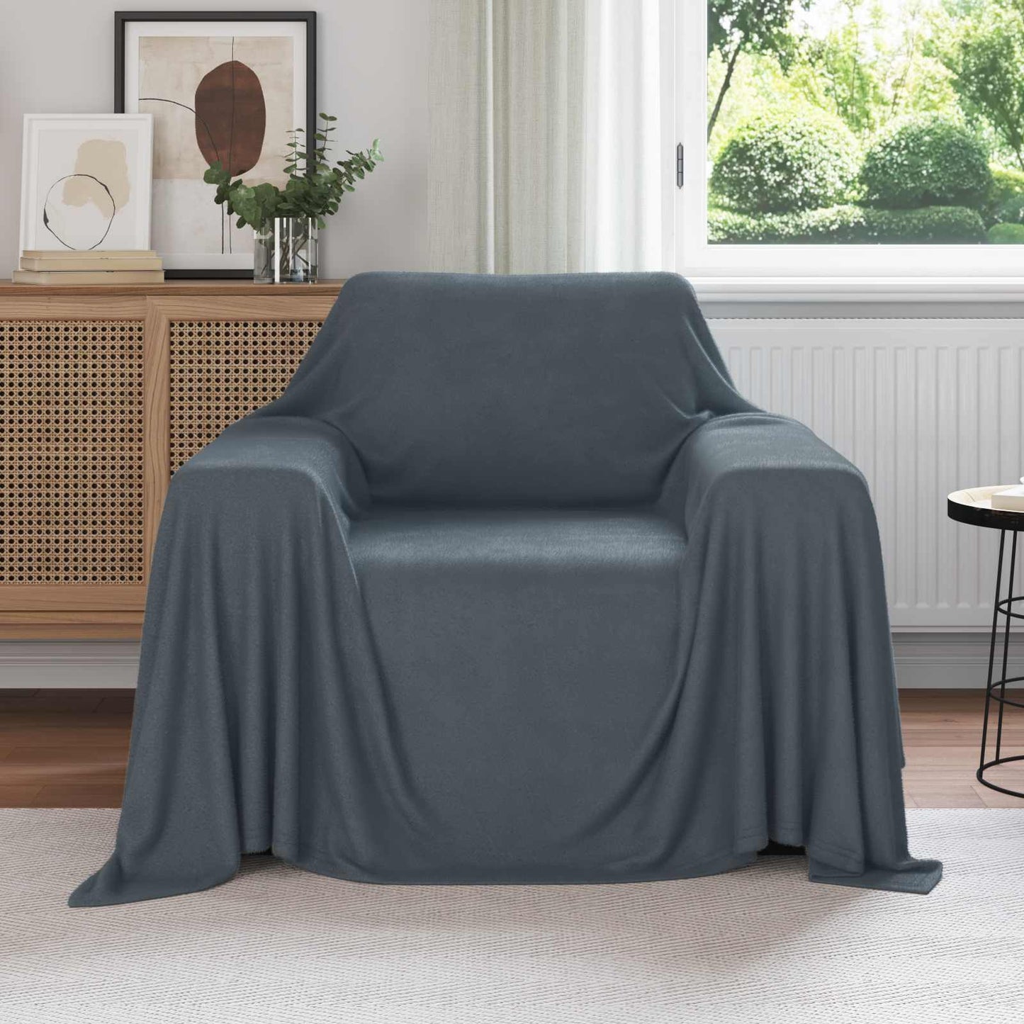 Throw Blankets 6 pcs Dark Grey 210 x 140 cm Fleece