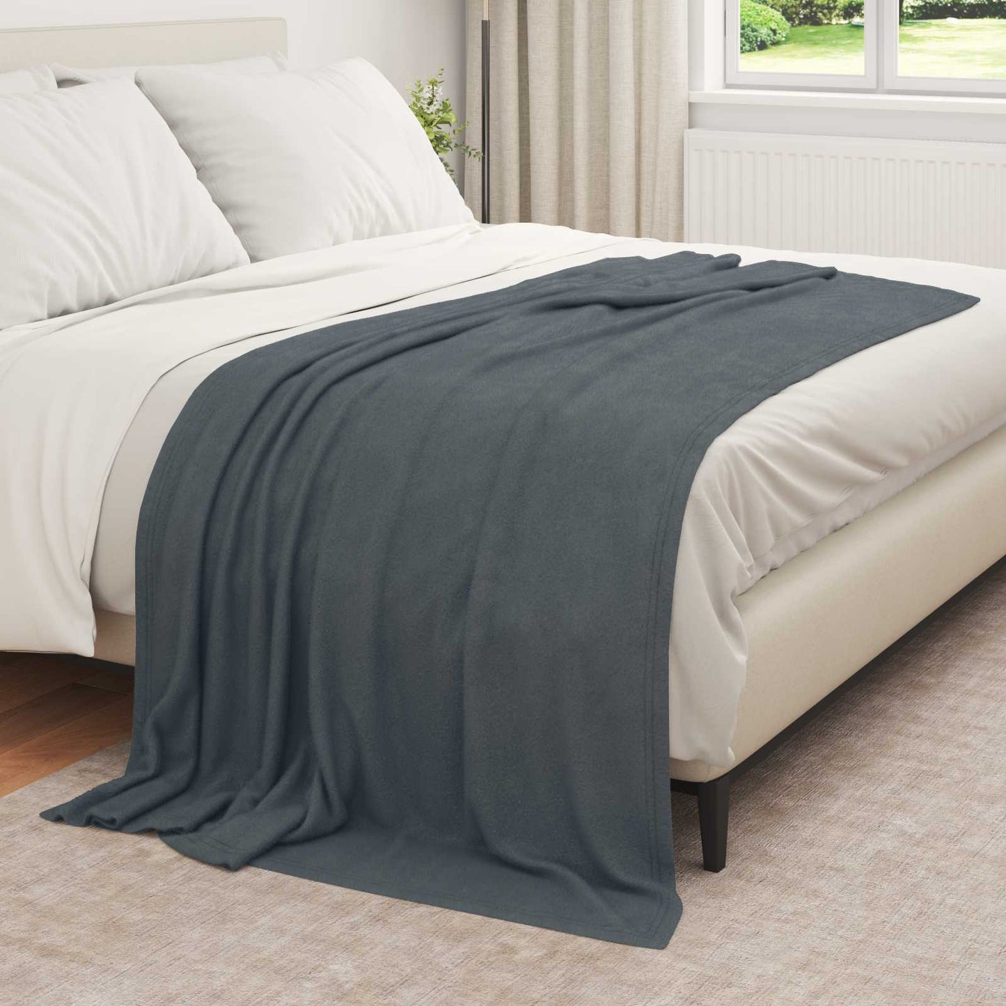 Throw Blankets 6 pcs Dark Grey 210 x 140 cm Fleece