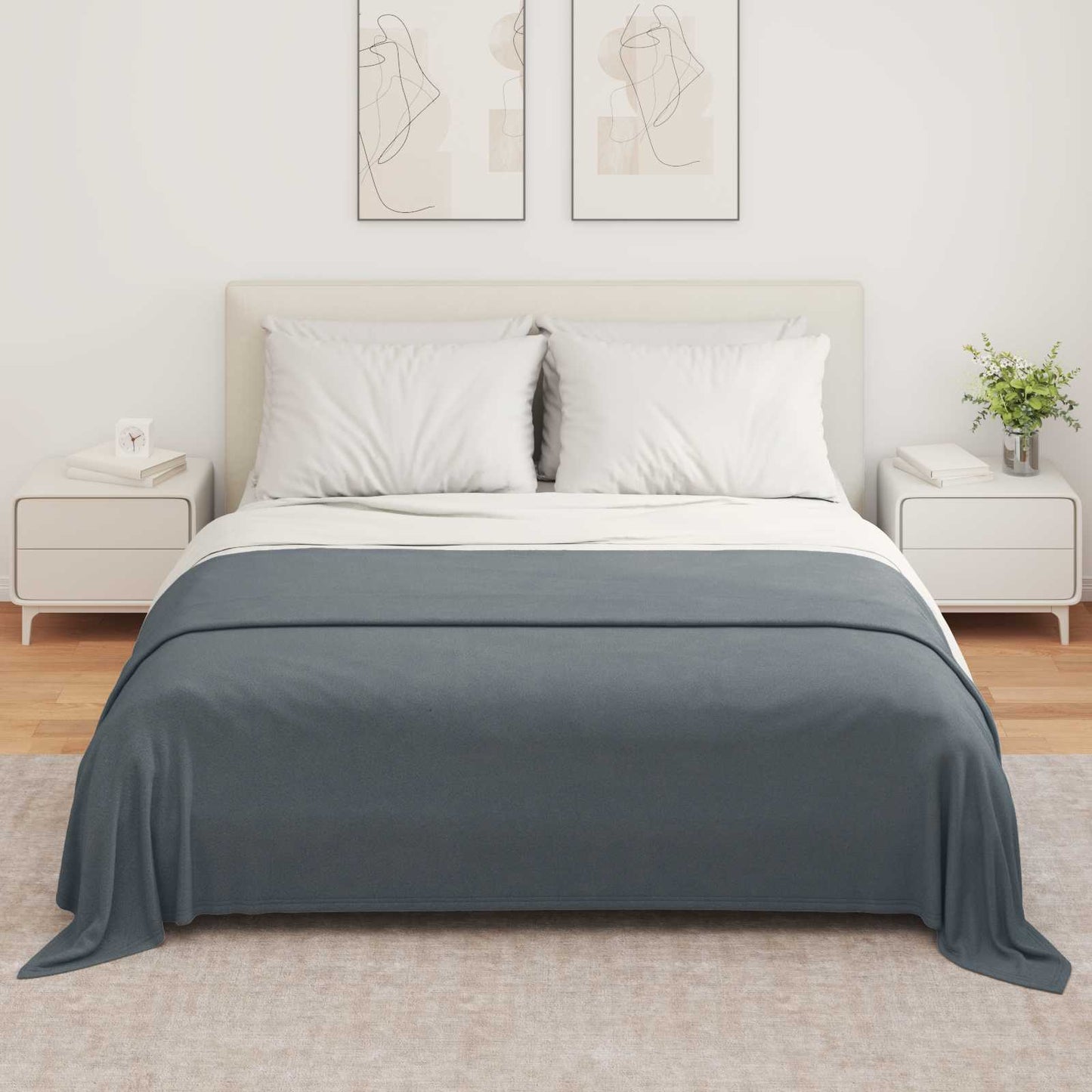 Throw Blankets 6 pcs Dark Grey 280 x 210 cm Fleece