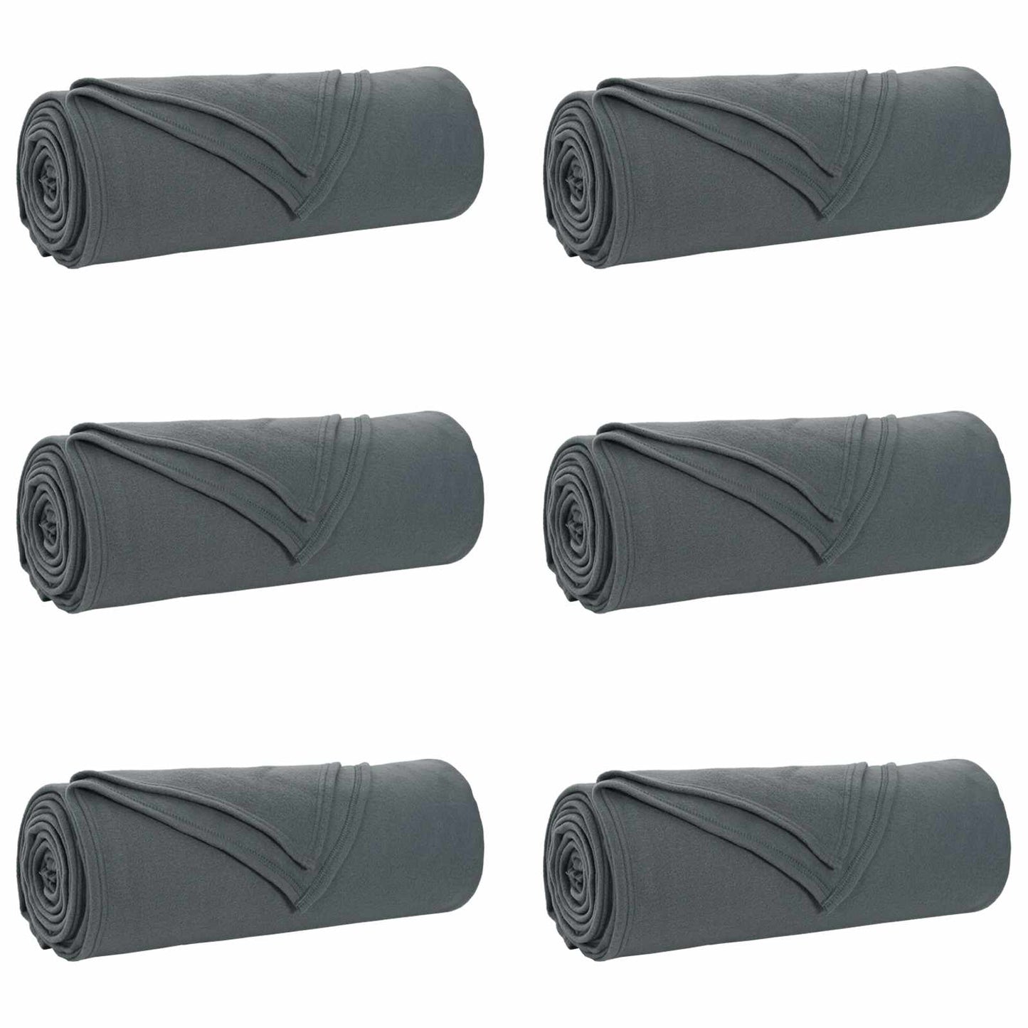 Throw Blankets 6 pcs Dark Grey 280 x 210 cm Fleece