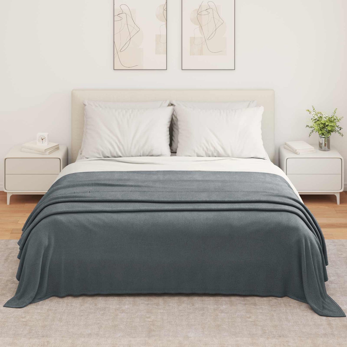 Throw Blankets 6 pcs Dark Grey 350 x 270 cm Fleece