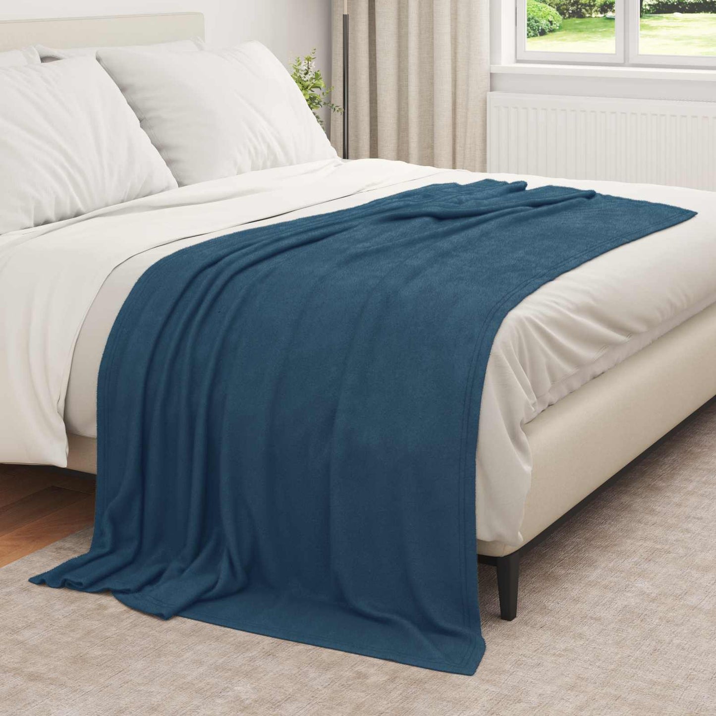 Throw Blankets 6 pcs Navy Blue 210 x 140 cm Fleece