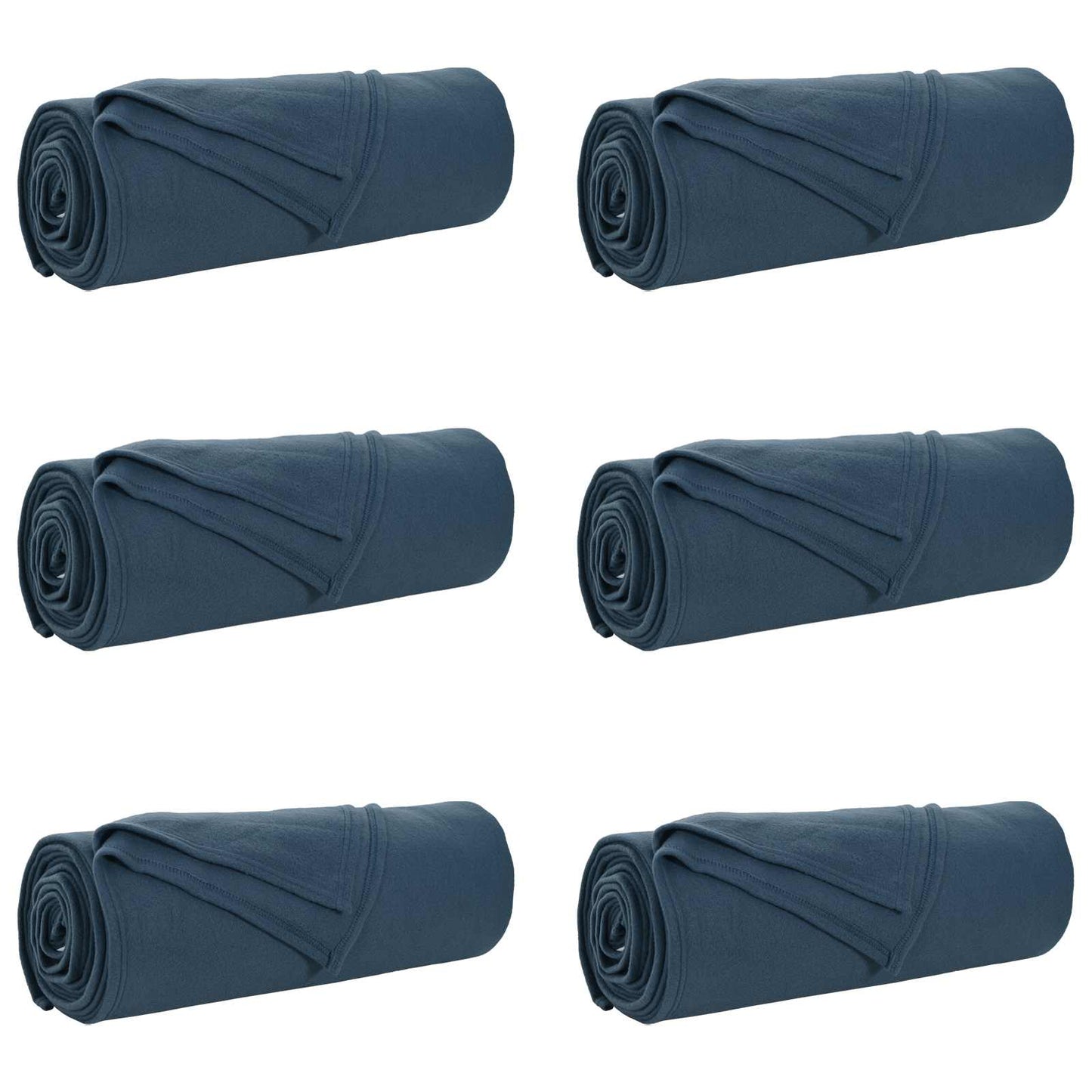 Throw Blankets 6 pcs Navy Blue 280 x 210 cm Fleece