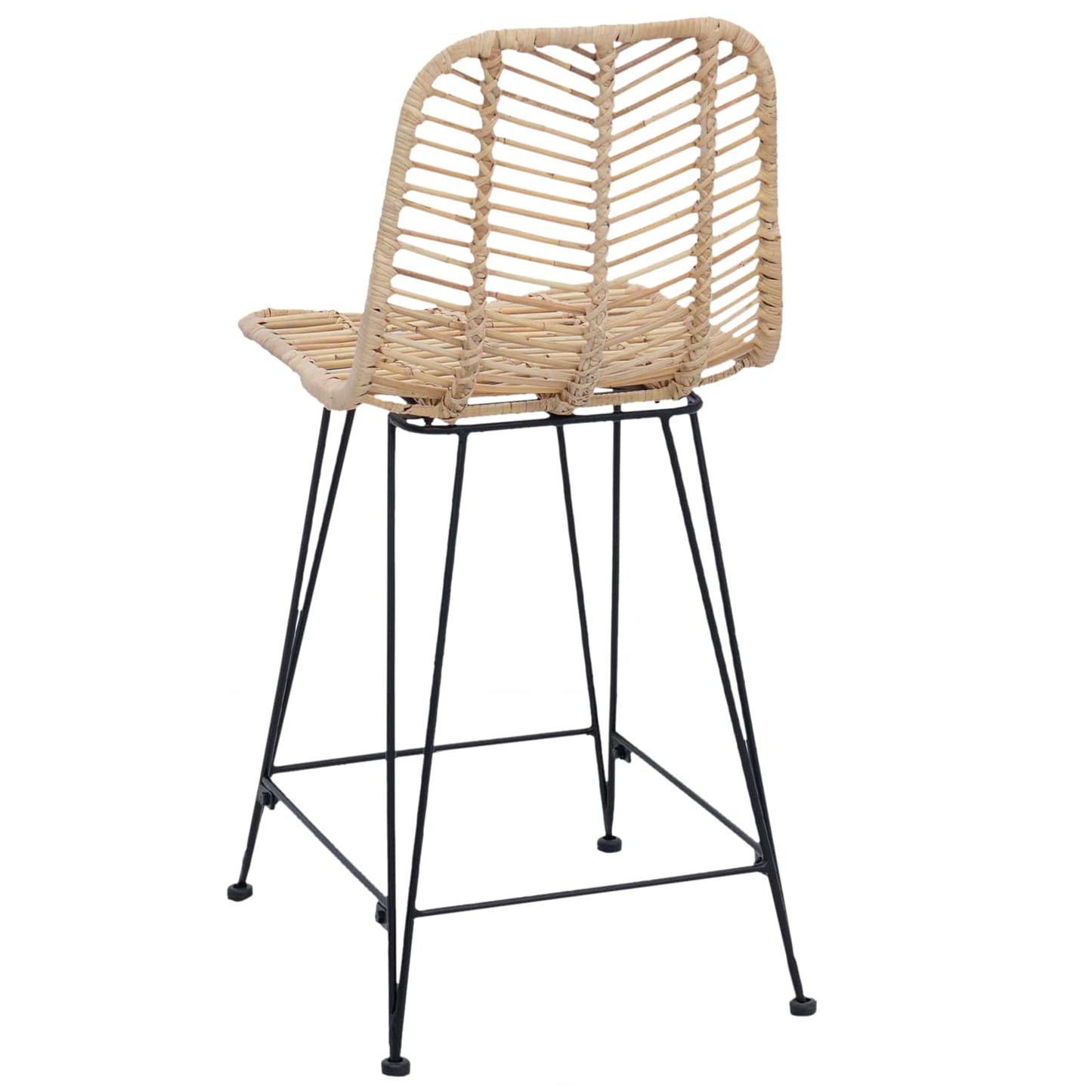 Bar Chair 2 pcs Natural 44.5 x 54.5 x 97.5 cm Rattan and Iron