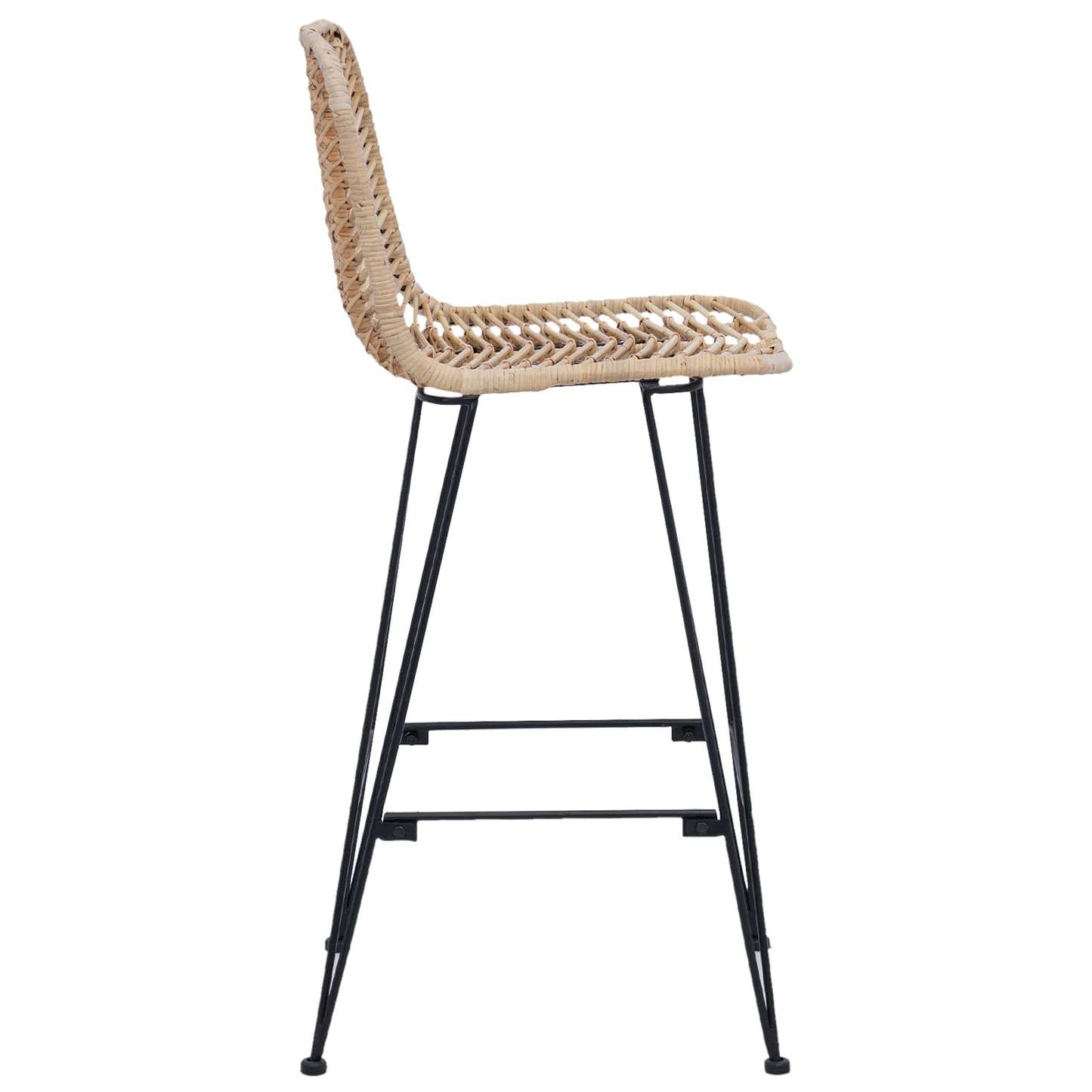 Bar Chair 2 pcs 44 x 52 x 111 cm Rattan and Iron